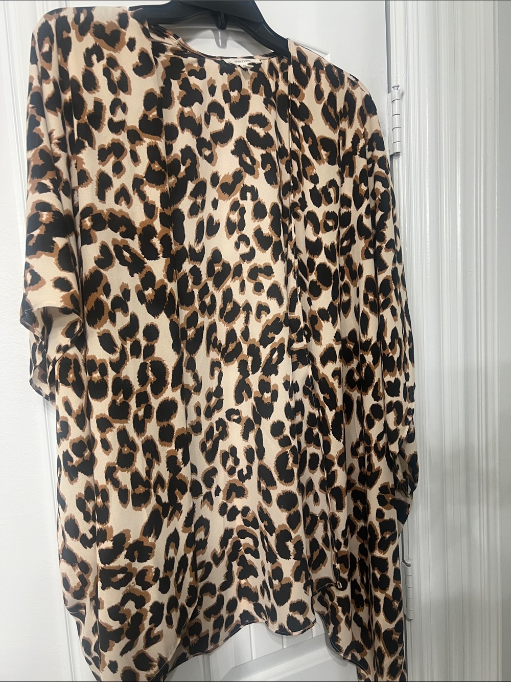Maurices Leopard Print Long Sleeve Tunic Top in Brown and Black